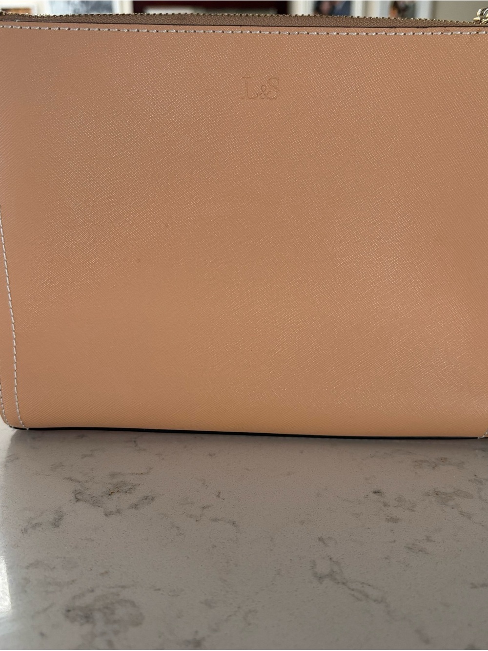 Lo & Sons Peach Saffiano Crossbody Bag